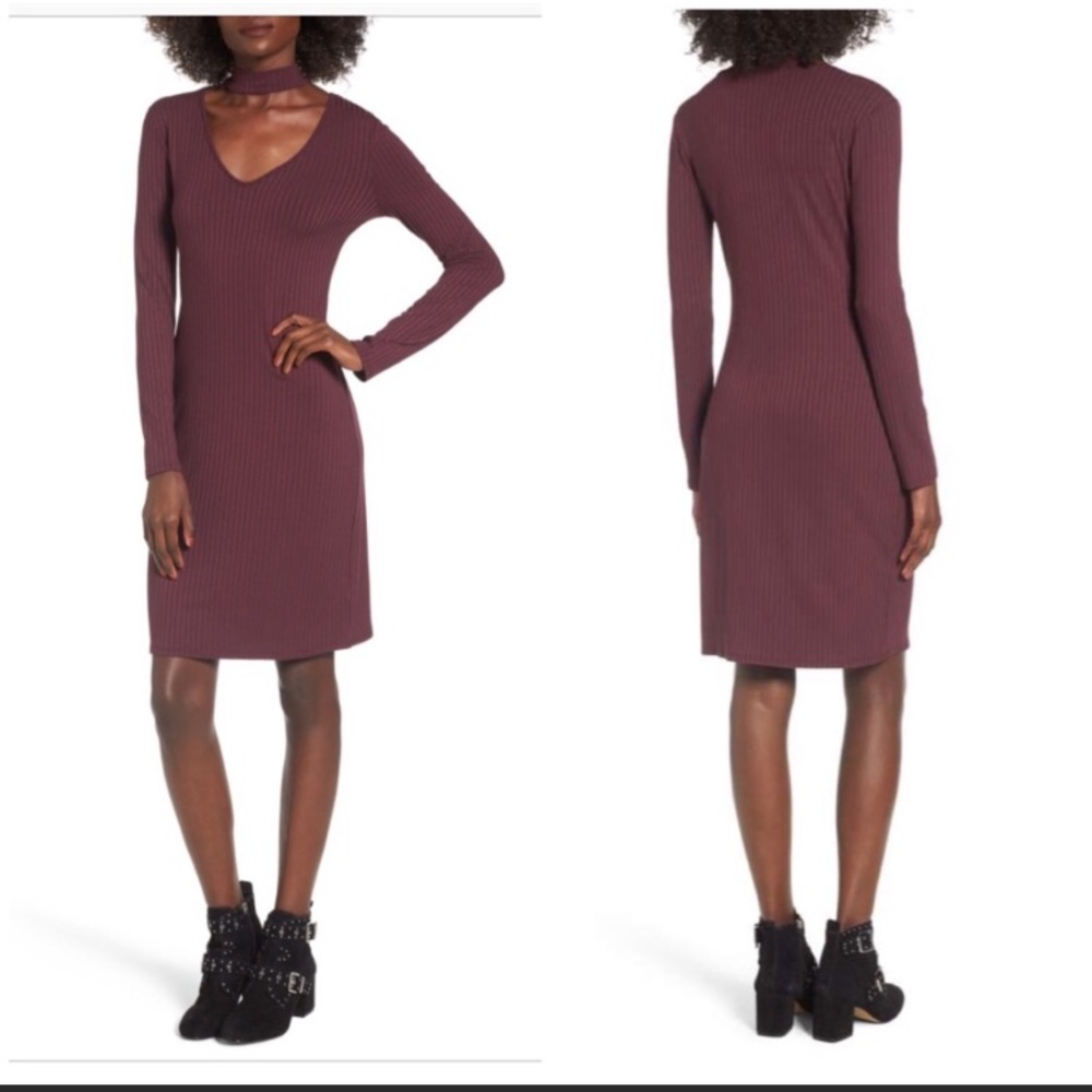 One Clothing long sleeve red choker dress Size XS